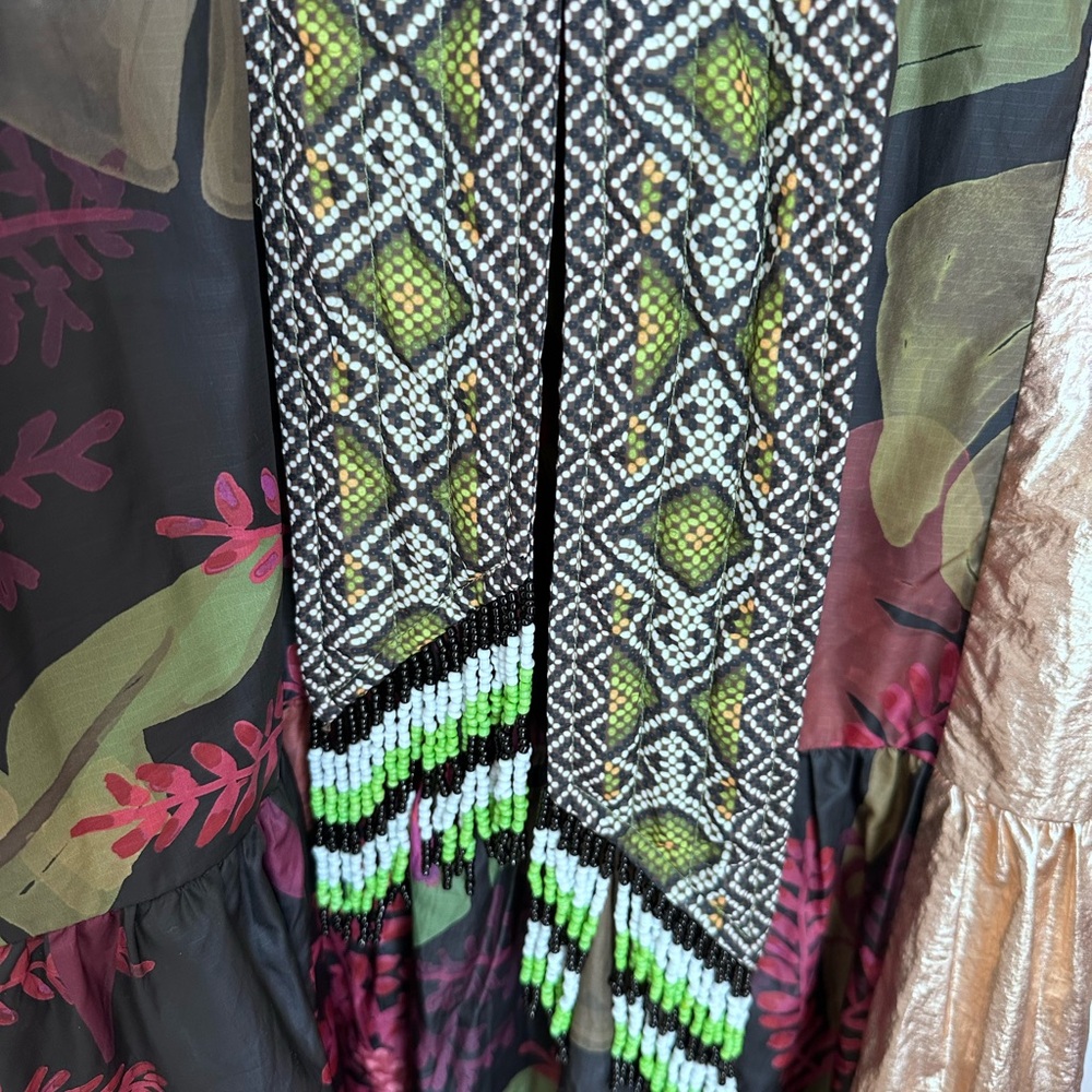 Farm Rio Tropical Forest Metallic Patterned Dress/Jacket - Picture 6 of 10